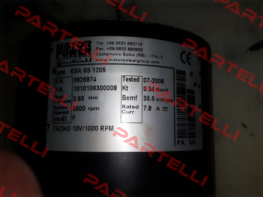 TYPE ESA 6S 1205 (OEM) Motor Power