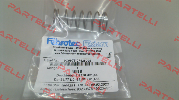 C0975-0742500S Sodemann