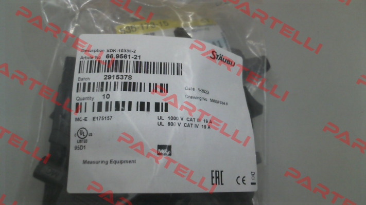 P/N: 66.9561-21,Type: XDK-1033/I-2 Multi-Contact (Stäubli)