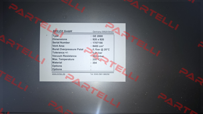 43-610006-XXX (920 X 920 GE2000) Brilex