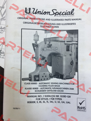 Part For 80800RL Union Special