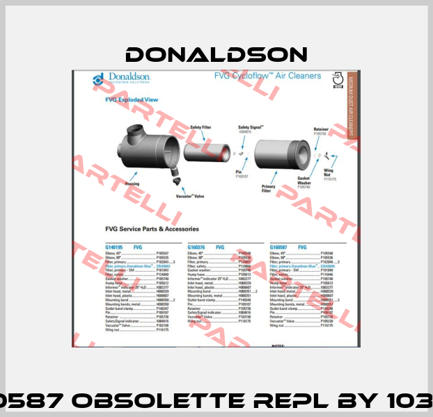 FVG160587 obsolette repl by 103-7663   Donaldson