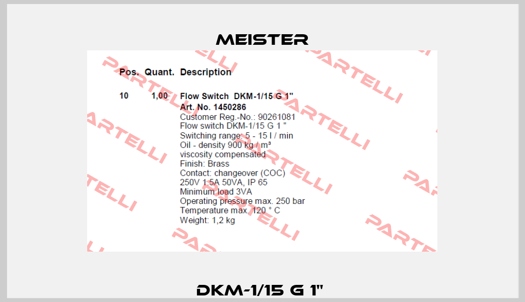 DKM-1/15 G 1"  Meister