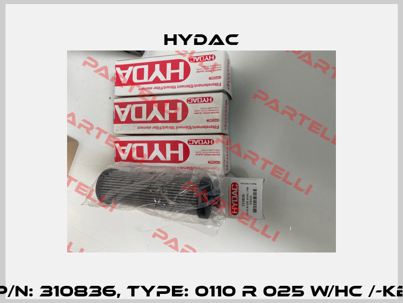P/N: 310836, Type: 0110 R 025 W/HC /-KB Hydac