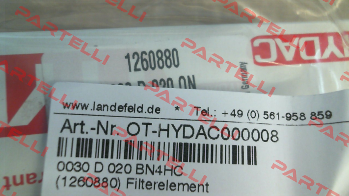1260880 / 0030 D 020 ON (0030 D 020 BN4HC) Hydac