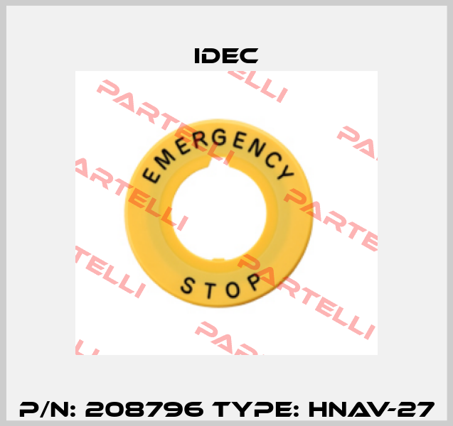 P/N: 208796 Type: HNAV-27 Idec