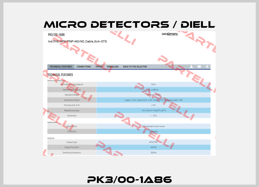 PK3/00-1A86 Micro Detectors / Diell