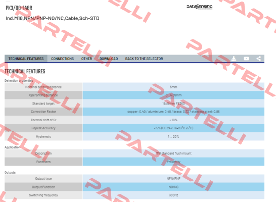 PK3/00-1A8R Micro Detectors / Diell (now Datasensing)