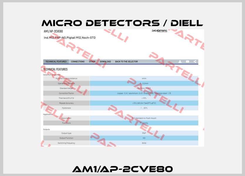 AM1/AP-2CVE80 Micro Detectors / Diell
