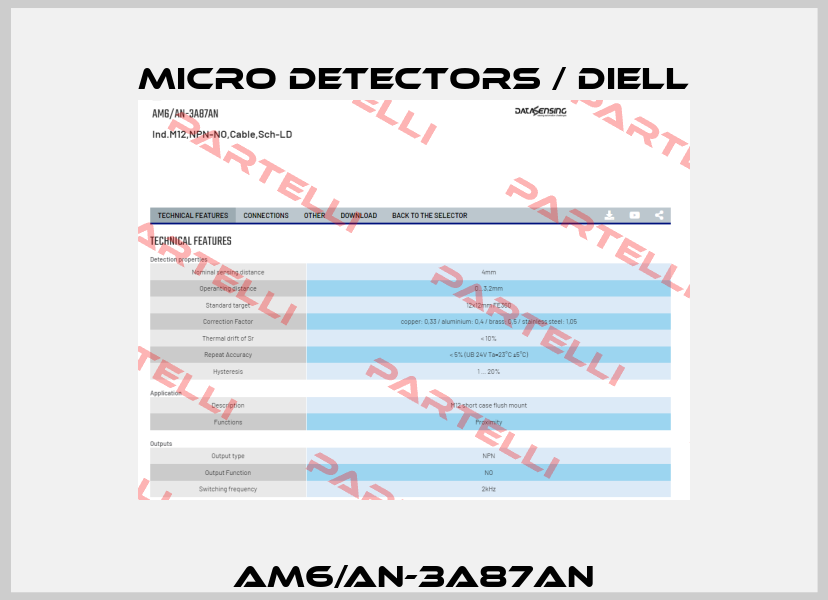 AM6/AN-3A87AN Micro Detectors / Diell