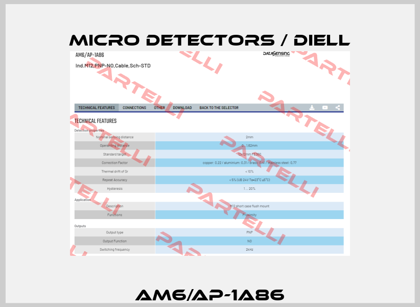 AM6/AP-1A86 Micro Detectors / Diell