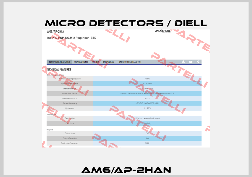 AM6/AP-2HAN Micro Detectors / Diell