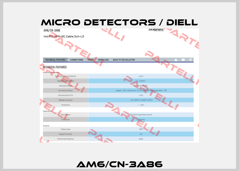 AM6/CN-3A86 Micro Detectors / Diell