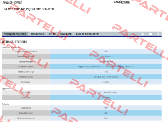 AM6/CP-1CVE80 Micro Detectors / Diell (now Datasensing)