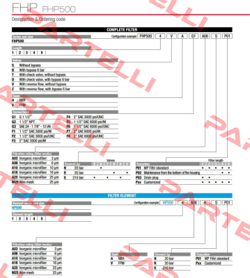 FHP-500-4-B-A-F5-A10-N-P02 MP Filtri