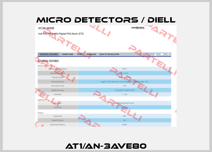 AT1/AN-3AVE80 Micro Detectors / Diell
