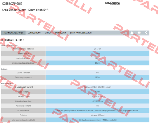 NX16SR/XAP-C010 Micro Detectors / Diell (now Datasensing)