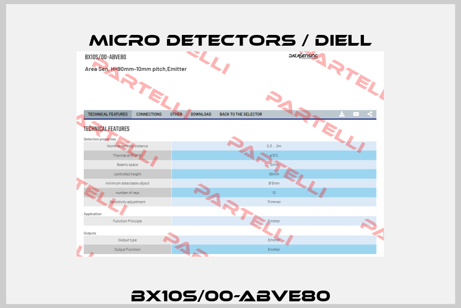 BX10S/00-ABVE80 Micro Detectors / Diell