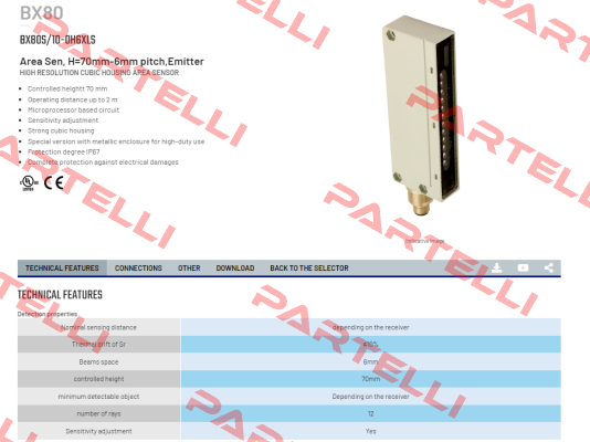 BX80S/10-0H6XLS Micro Detectors / Diell (now Datasensing)