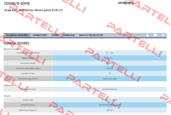 CX2E0RA/10-032VTB Micro Detectors / Diell (now Datasensing)