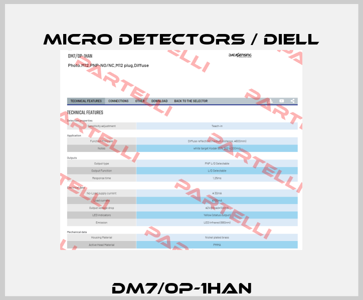 DM7/0P-1HAN Micro Detectors / Diell