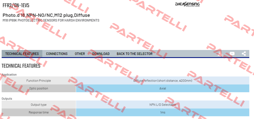 FFR3/0N-1EV5 Micro Detectors / Diell (now Datasensing)