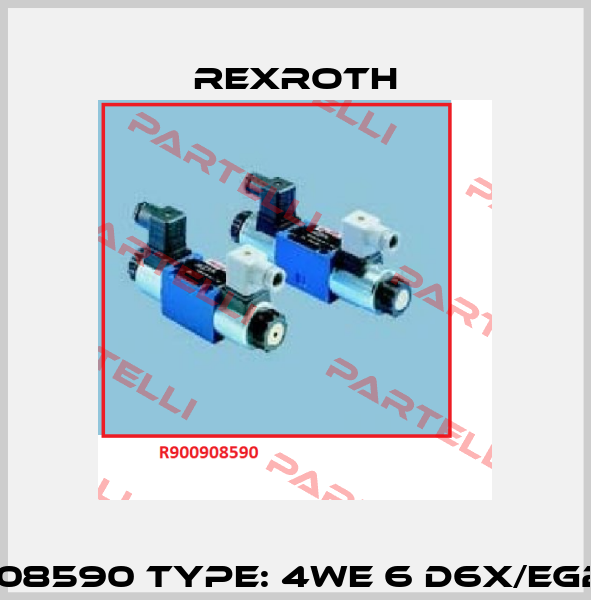 P/N: R900908590 Type: 4WE 6 D6X/EG24N9K4/B12 Rexroth