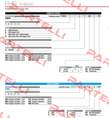 FHB-050-1-B-A-F1-A10-N-P01 MP Filtri