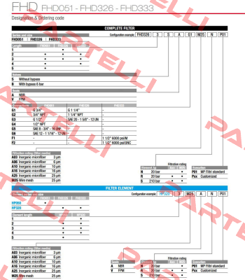 FHD-051-3-B-A-G1-A10-R-P01 MP Filtri