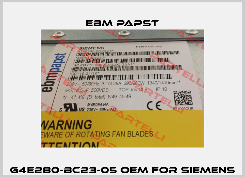 G4E280-BC23-05 OEM for Siemens EBM Papst