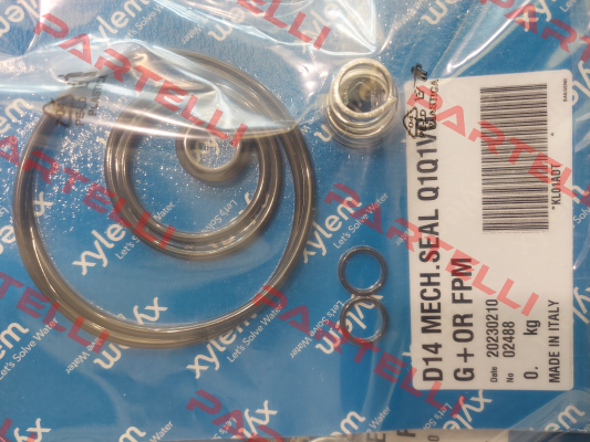 KL01ADT / Type:  KIT TEN D14 Q1Q1VGG+ELAST FPM# Lowara