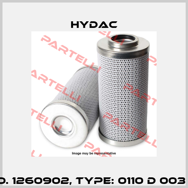 Mat No. 1260902, Type: 0110 D 003 BN4HC Hydac