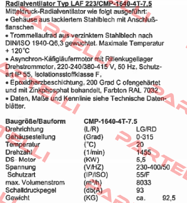 LAF 223/CMP-1640-4T-7.5  Sodeca
