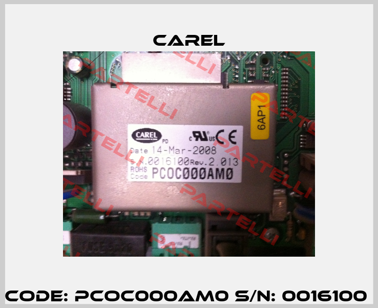 Code: PCOC000AM0 S/N: 0016100  Carel