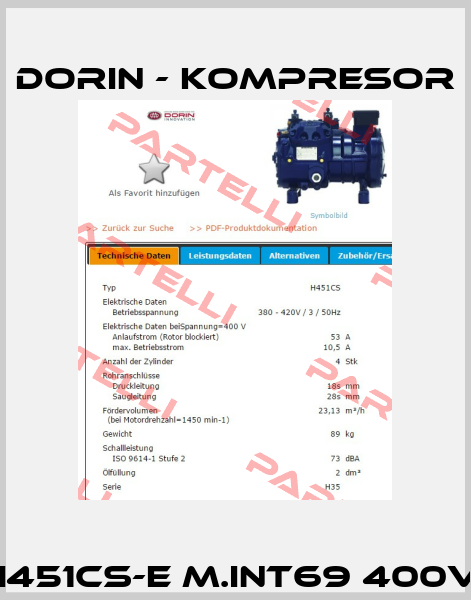 H451CS-E m.INT69 400V  Dorin - kompresor