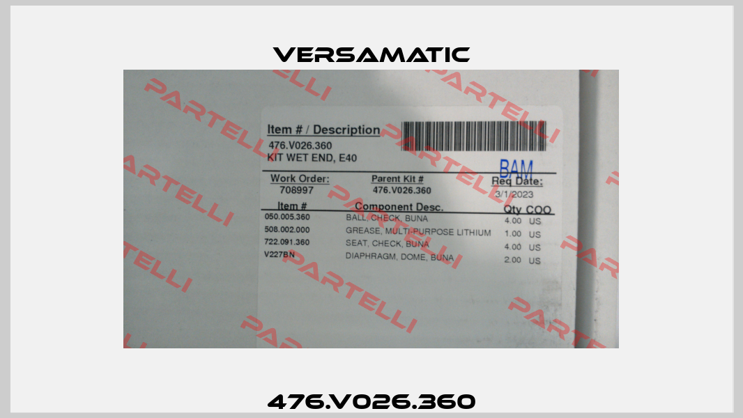 476.V026.360 VersaMatic