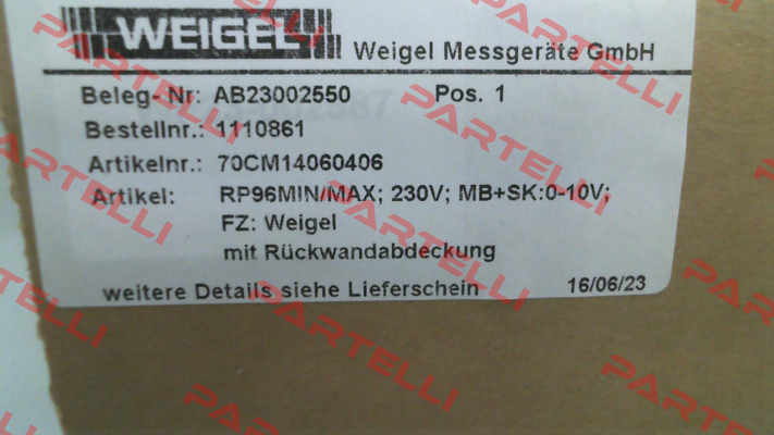 RP96MIN/MAX Weigel