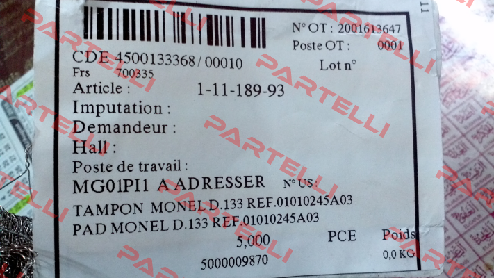 CDE 4500133368/00010 ARTICLE:1-11-189-93 FOR  M 400 L  MATTEI