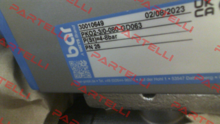 PKO2-3/0-080-GD063 PN25 bar