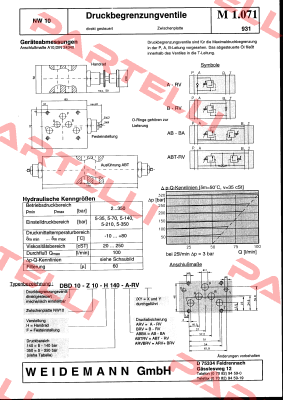 DBD10-Z10-F140-ARV/BRV Weidemann