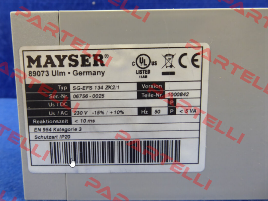 SG-EFS 134 ZK2/1 230 V Mayser