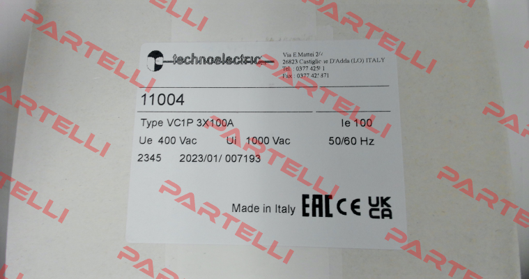 VC1P 3X100A Technoelectric